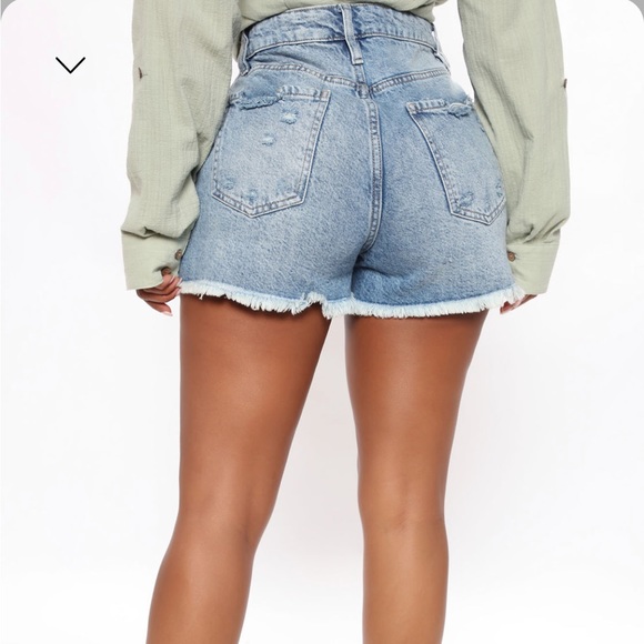 Medium blue wash denim shorts - Picture 2 of 7